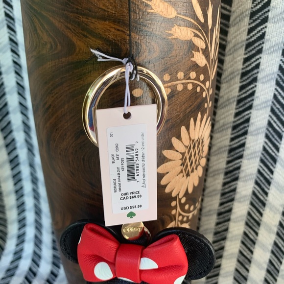 Kate spade key fob Minnie Mouse in black red new - Picture 2 of 5